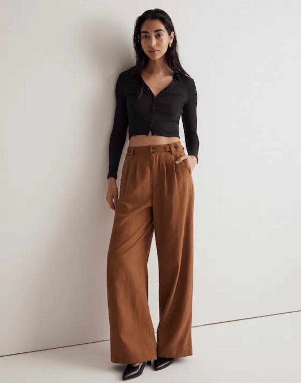 Madewell The Harlow Wide-Leg Pant in Acorn Size 00